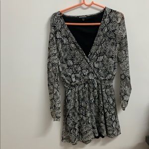 Snakeskin print chiffon romper